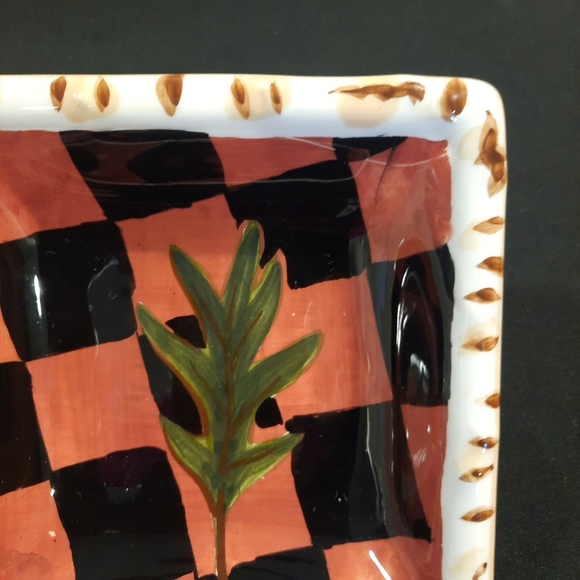 Handpainted Three Section Nature-Themed Ceramic Serving Tray - Picture 9 of 9